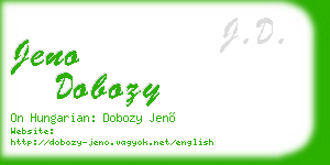 jeno dobozy business card