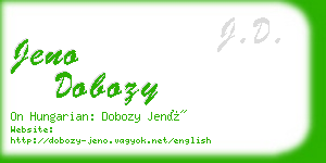 jeno dobozy business card